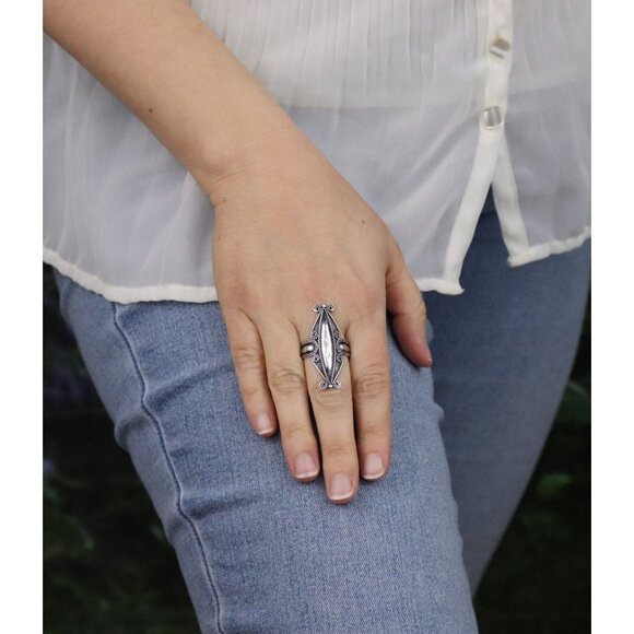 Sterling Silver Ring Swirl Rope Design Size 10 - Picture 4 of 7